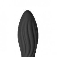  Anal Plug Vibrating with Cock Ring 1 Speed Silicone Black